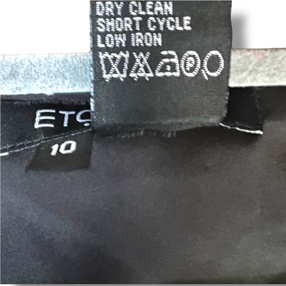 Etcetera Basic Black Mystery Dress New with Tags Size 10 slight pinstripe - Picture 8 of 8